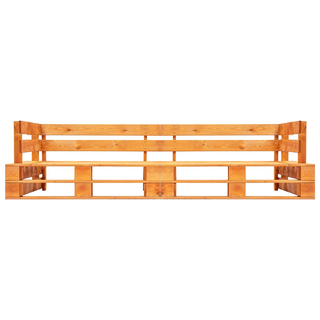 Outdoor Bench Garden 2-Seater Pallet Sofa Wood honey brown black light brown 220
