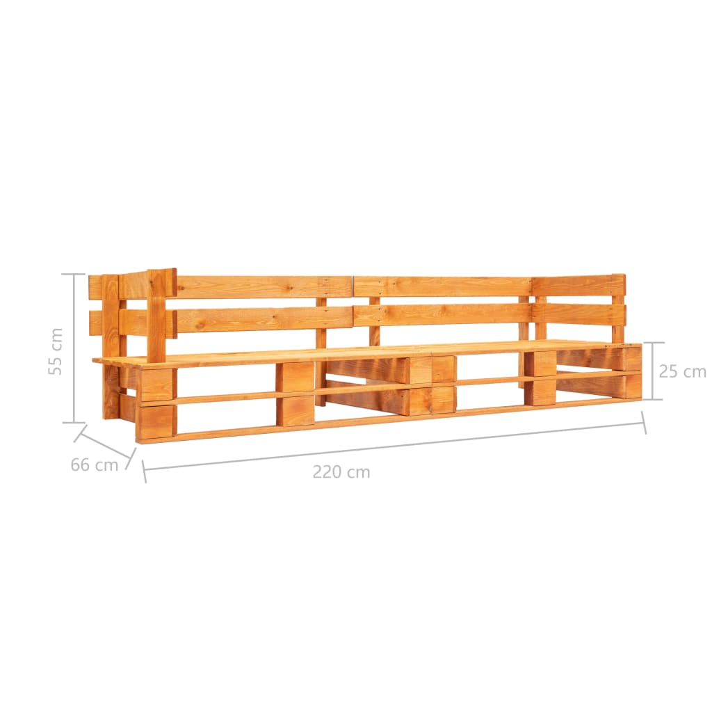 Garden 2-Seater Pallet Sofa Wood