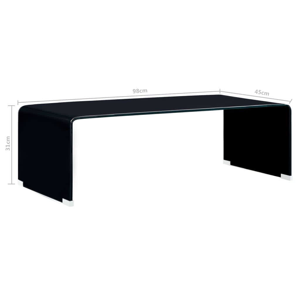 Coffee Table | | Tempered Safety Glass | 98 X 45 X 31 Cm