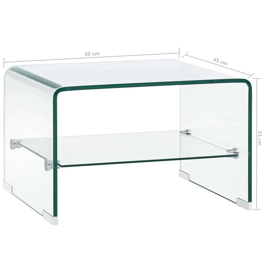 Coffee Table Clear Tempered Glass Tempered safety glass 50 x 45 x 33 cm 50 cm