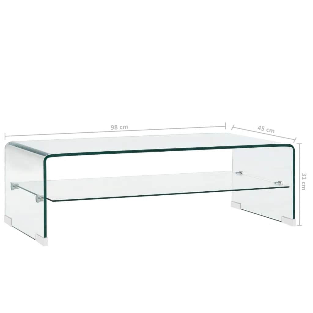 Coffee Table Clear Tempered Glass