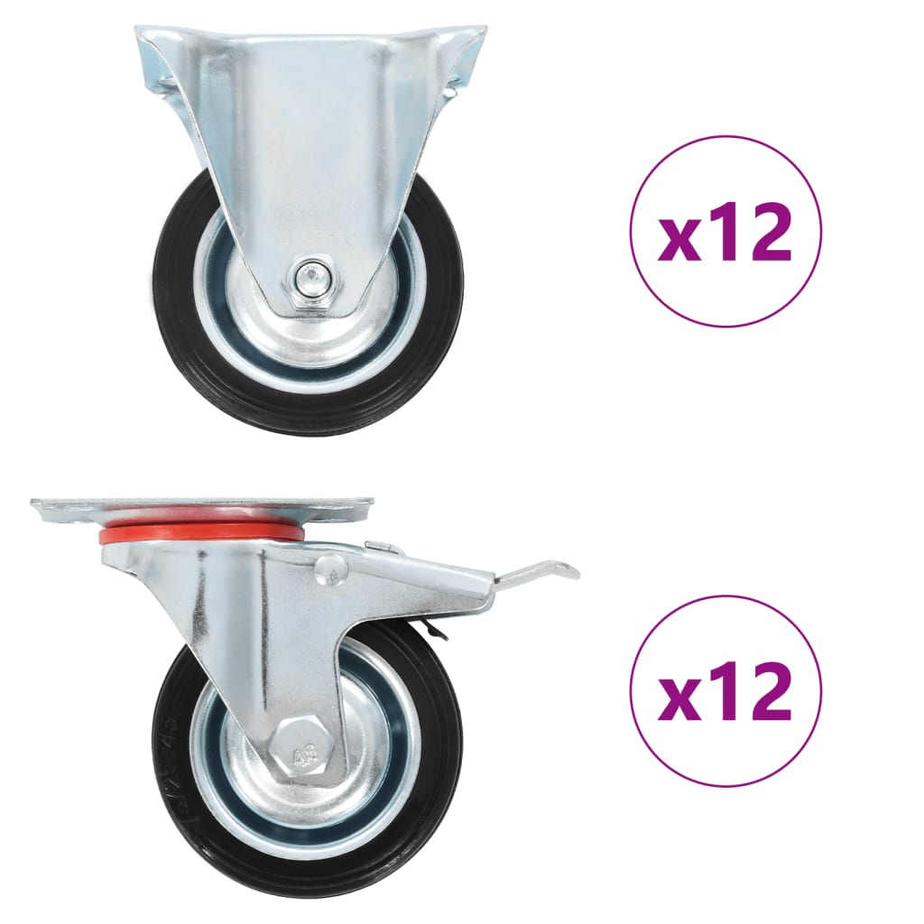 Casters 4 Pcs 75 Mm