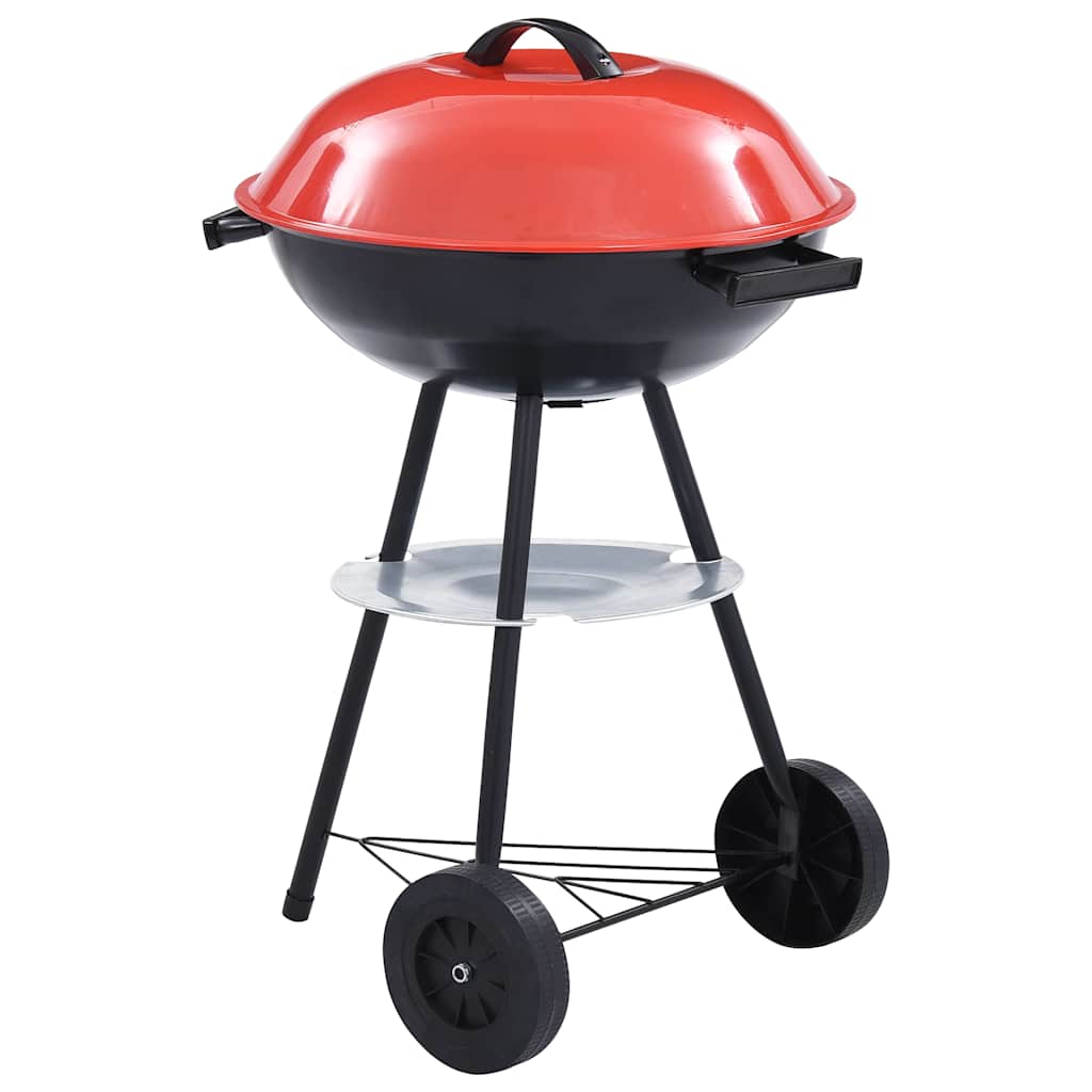 Outdoor Grills XXL Charcoal Kettle BBQ Grill Portable Barbecue Wheels Lid LED