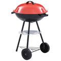 Outdoor Grills XXL Charcoal Kettle BBQ Grill Portable Barbecue Wheels Lid LED