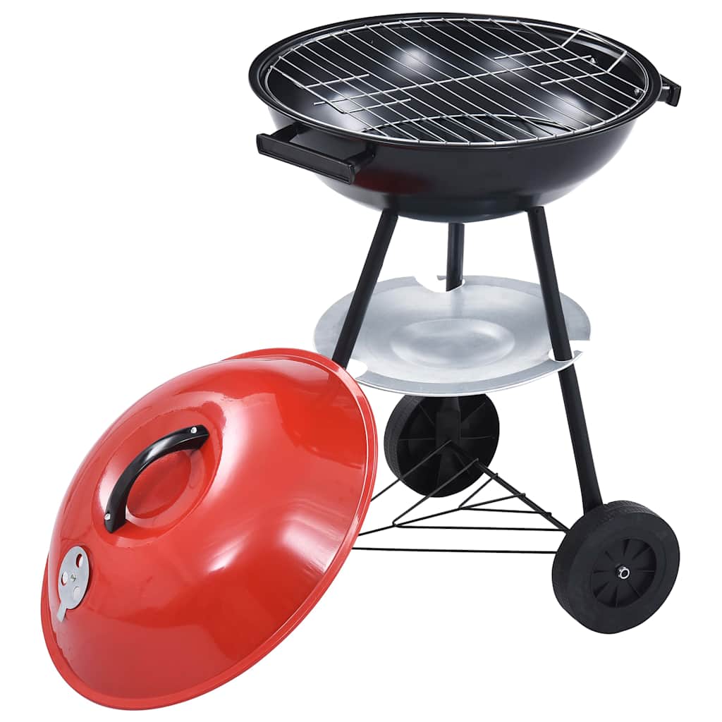 Outdoor Grills XXL Charcoal Kettle BBQ Grill Portable Barbecue Wheels Lid LED