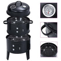 3-In-1 Charcoal Smoker Bbq Grill 40X80 Cm