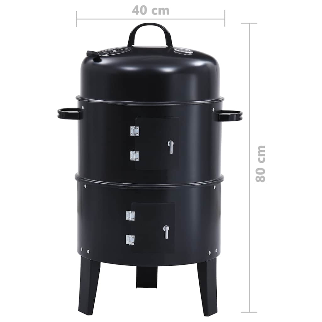3-In-1 Charcoal Smoker Bbq Grill 40X80 Cm
