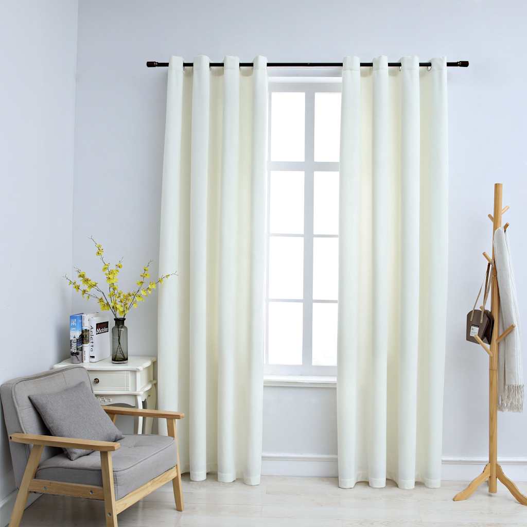 Blackout Curtains With Rings 2Pcs Velvet 140X175Cm
