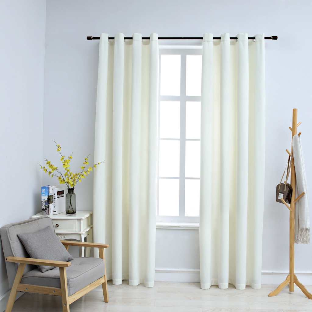 Blackout Curtains With Rings 2Pcs Velvet 140X175Cm