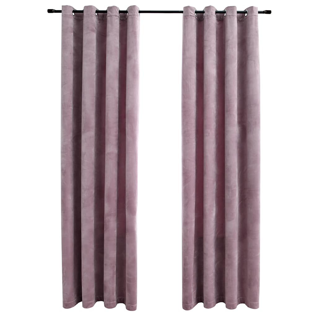 Blackout Curtains With Rings 2Pcs Velvet 140X175Cm