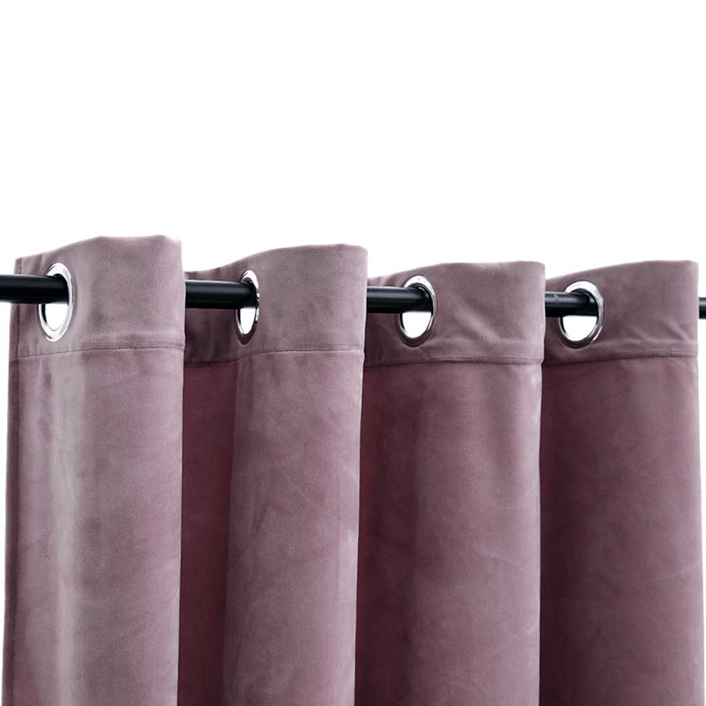 Blackout Curtains With Rings 2Pcs Velvet 140X175Cm
