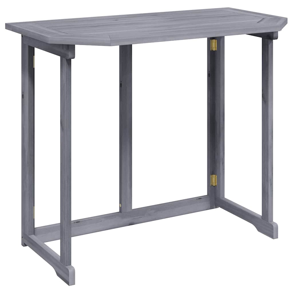 Outdoor Table Folding Balcony 90X50X74 Cm Solid Acacia Wood brown grey Foldable