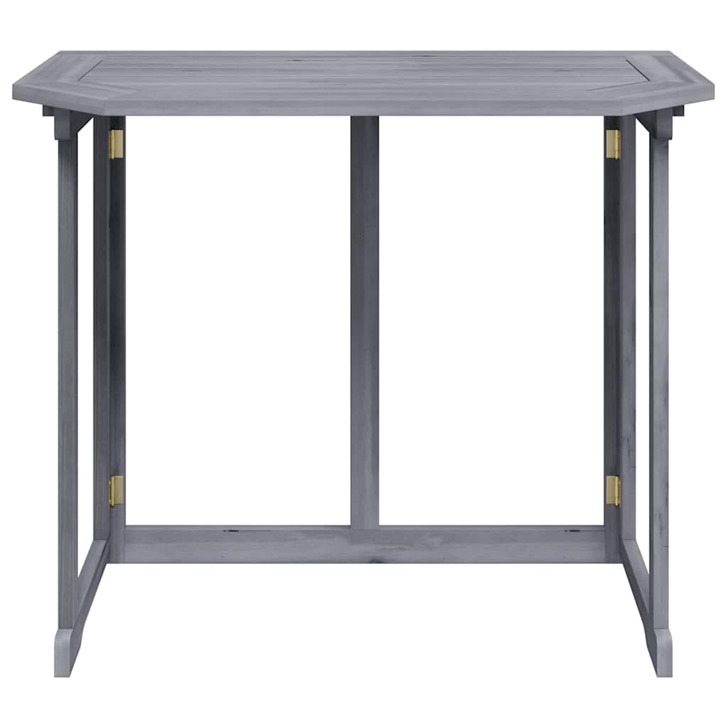 Outdoor Table Folding Balcony 90X50X74 Cm Solid Acacia Wood brown grey Foldable