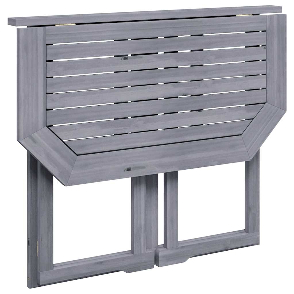 Outdoor Table Folding Balcony 90X50X74 Cm Solid Acacia Wood brown grey Foldable