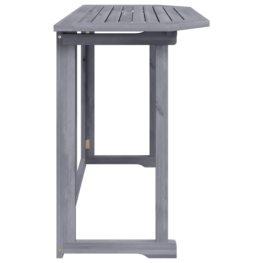 Outdoor Table Folding Balcony 90X50X74 Cm Solid Acacia Wood brown grey Foldable