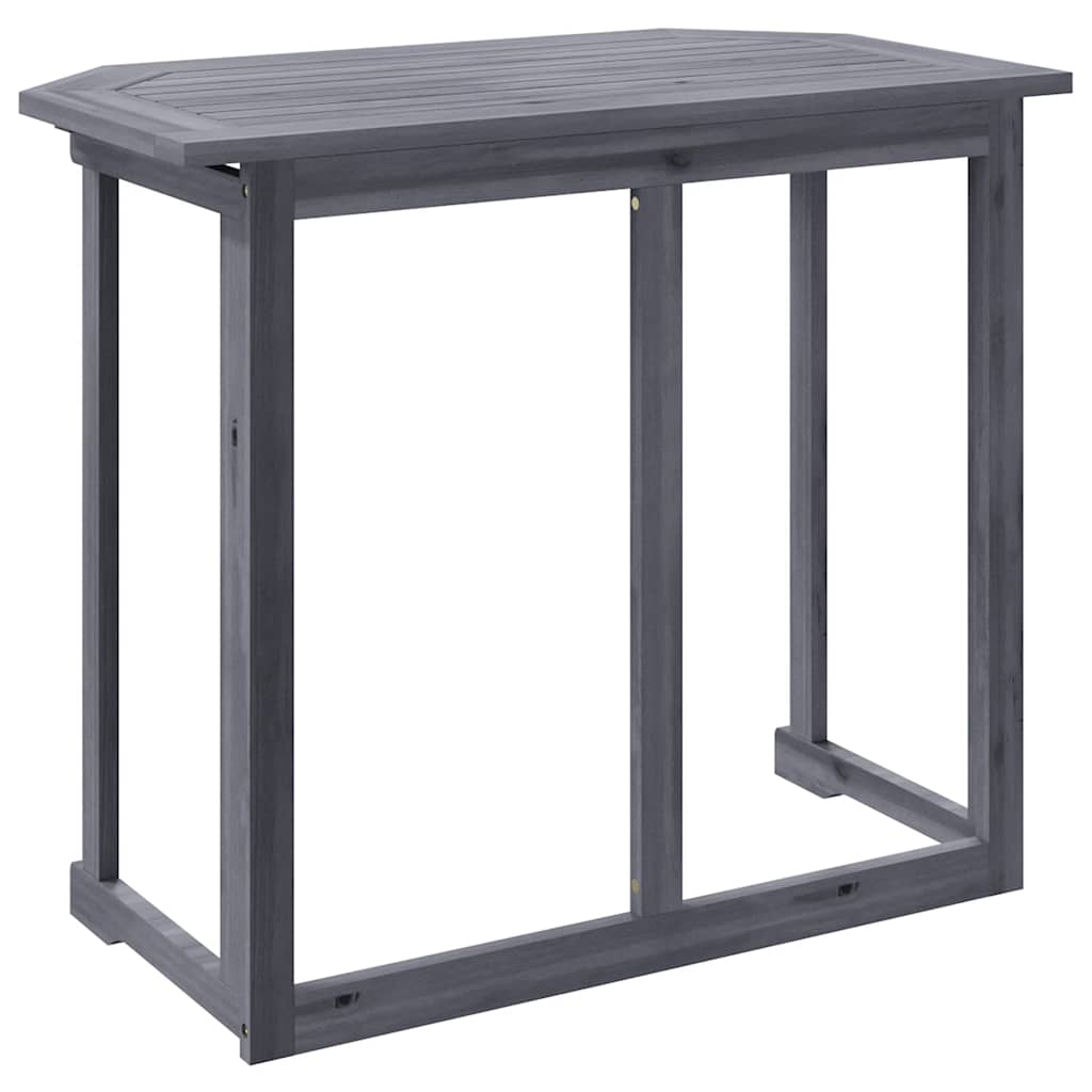 Outdoor Table Folding Balcony 90X50X74 Cm Solid Acacia Wood brown grey Foldable