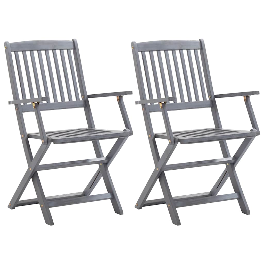 Folding Garden Chairs 2 Pcs 54X61X88 Cm Solid Wood Acacia