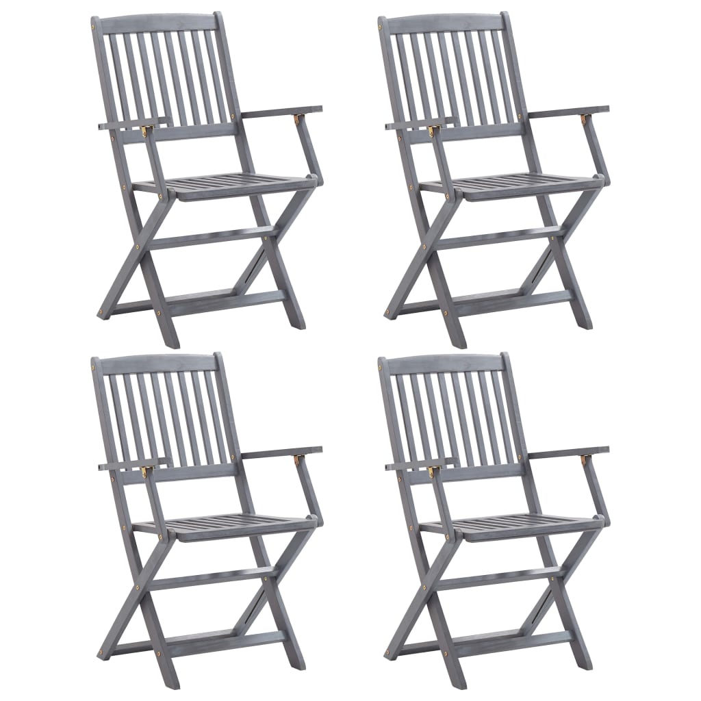 Folding Garden Chairs 2 Pcs 54X61X88 Cm Solid Wood Acacia