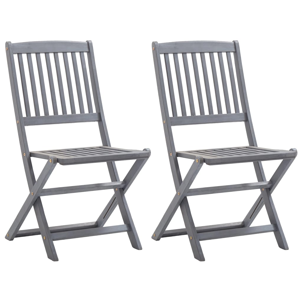 Folding Garden Chairs 2 Pcs 54X61X88 Cm Solid Wood Acacia