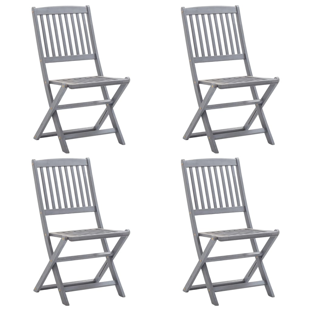 Folding Garden Chairs 2 Pcs 54X61X88 Cm Solid Wood Acacia
