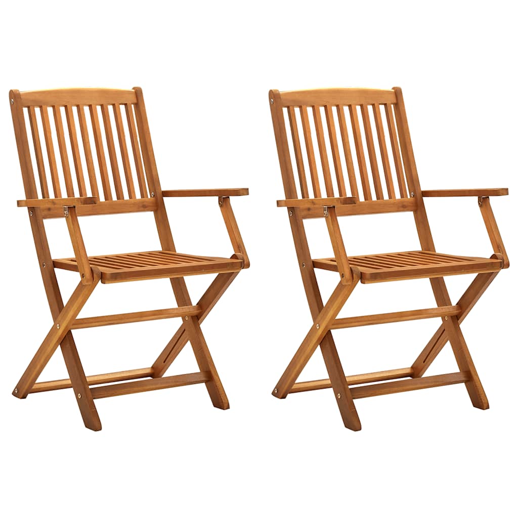 Folding Garden Chairs 2 Pcs 54X61X88 Cm Solid Wood Acacia