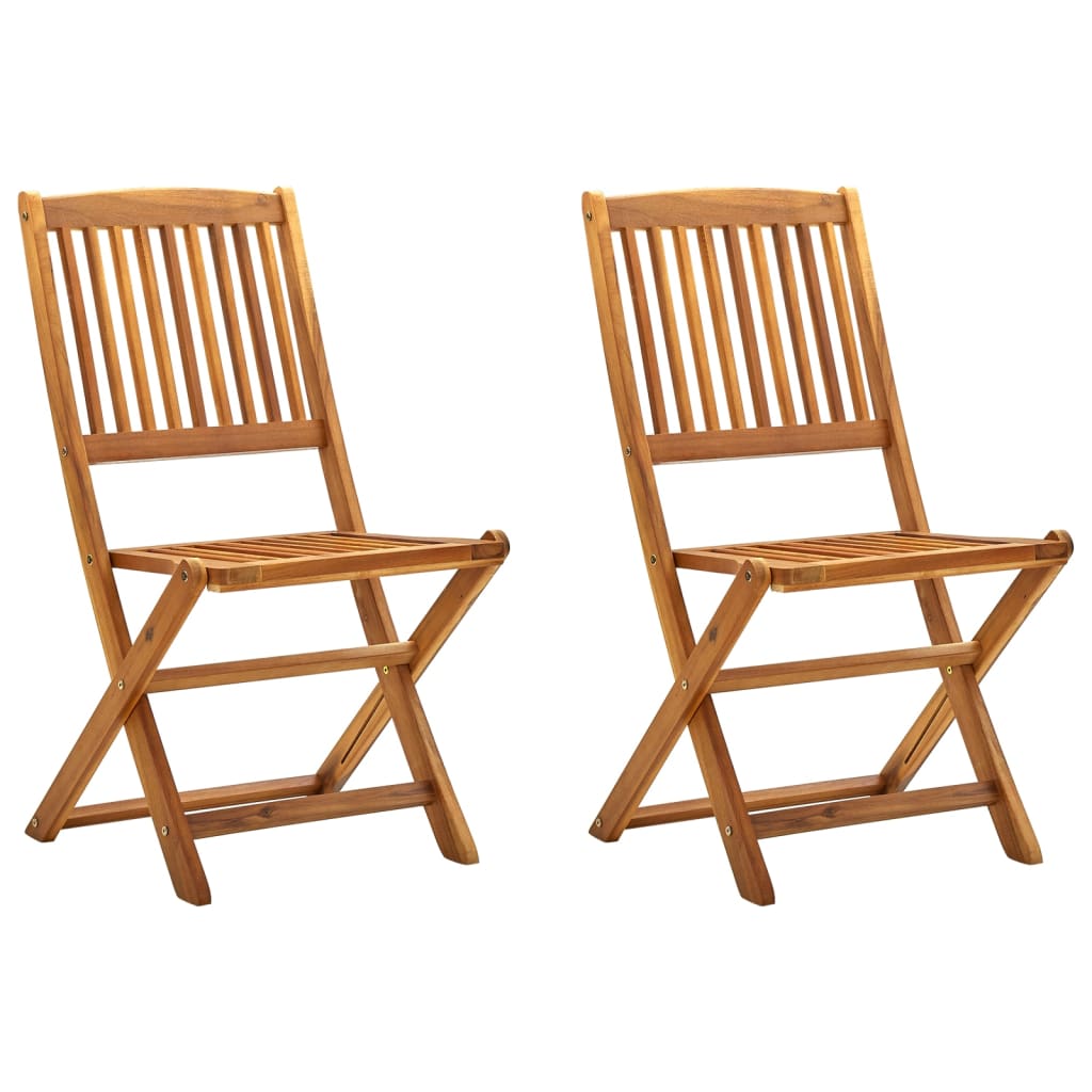 Folding Garden Chairs 2 Pcs 54X61X88 Cm Solid Wood Acacia