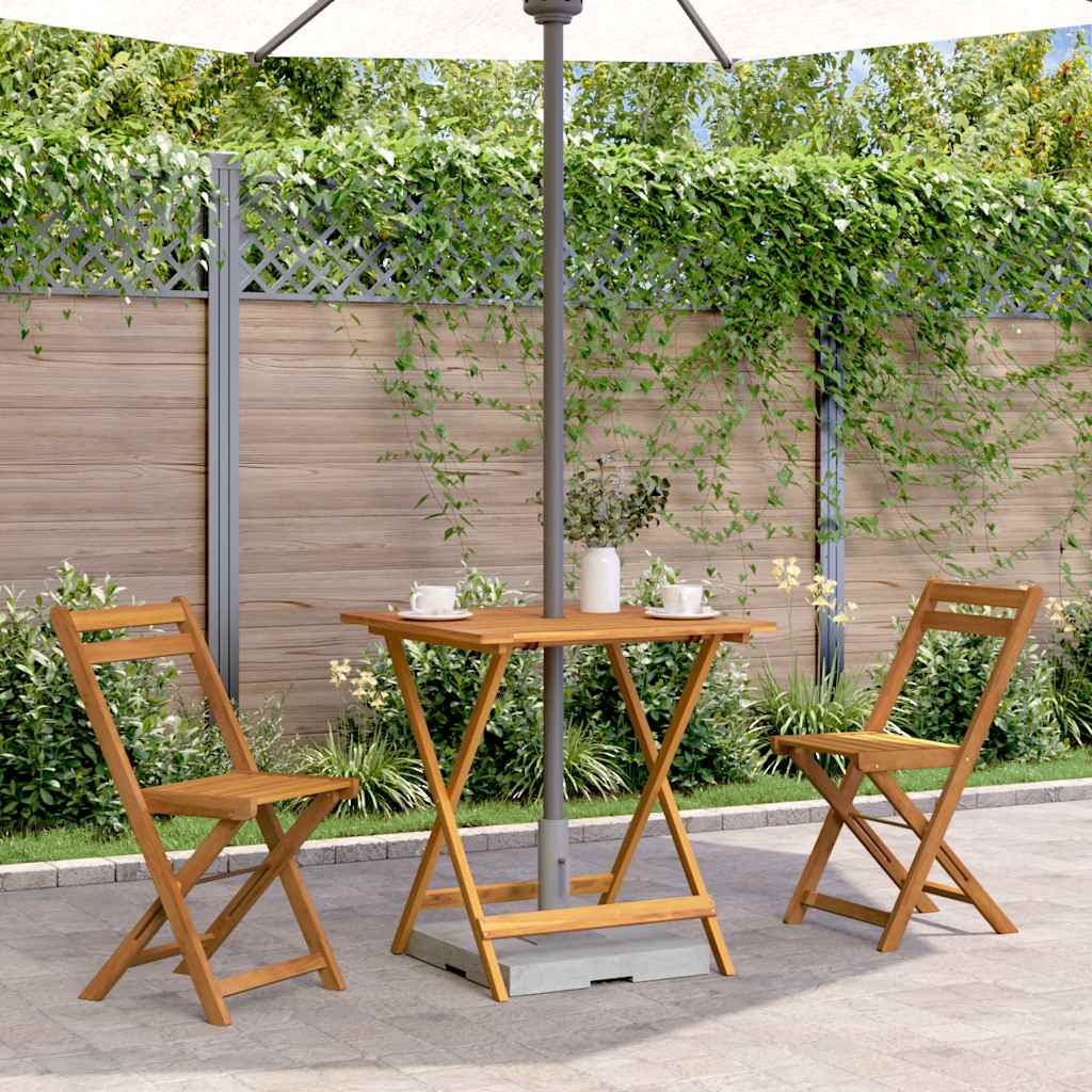Folding Garden Table 90X90X75 Cm Solid Wood Acacia