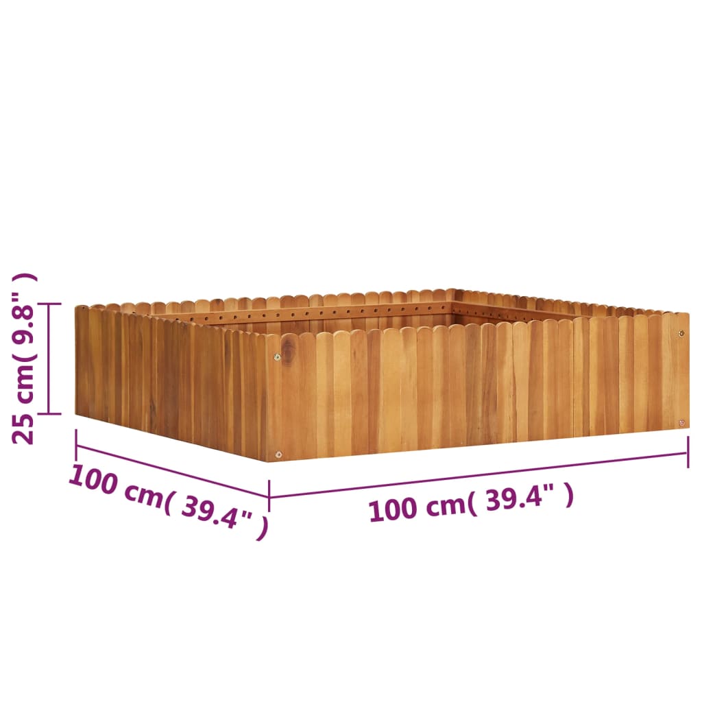 Garden Raised Bed Solid Acacia Wood