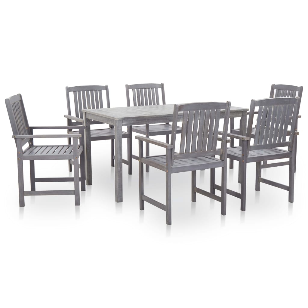 7 Piece Outdoor Dining Set Solid Acacia Wood