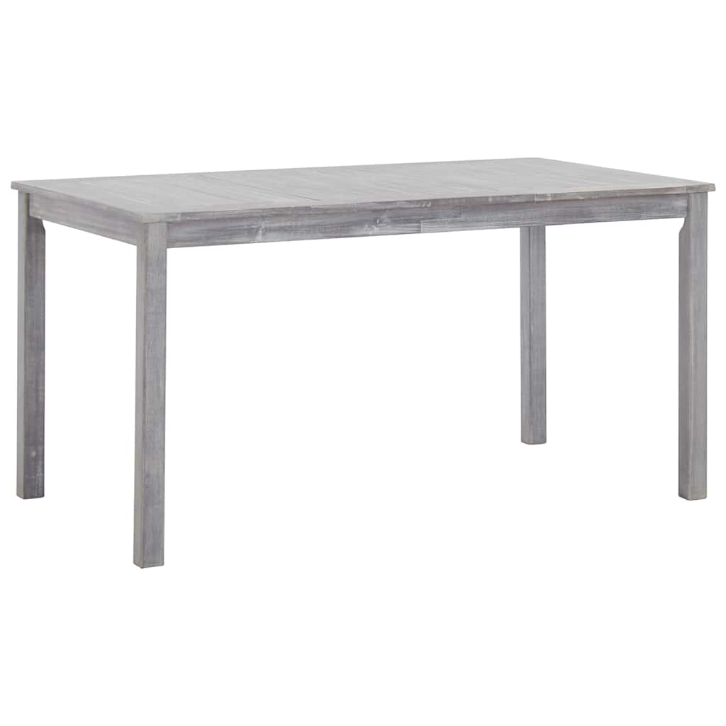 Outdoor Furniture Set 7 Piece Dining Solid Acacia Wood brown grey 140 cm