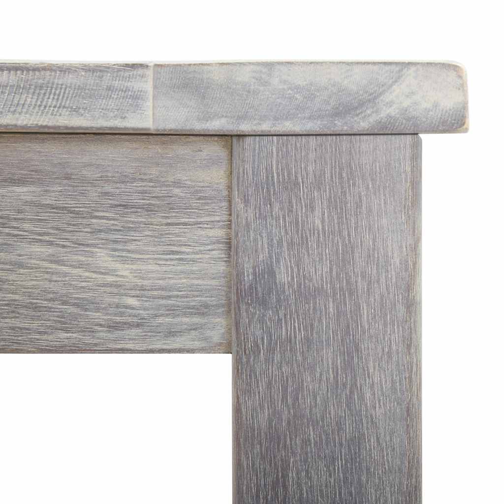 Outdoor Furniture Set 7 Piece Dining Solid Acacia Wood brown grey 140 cm