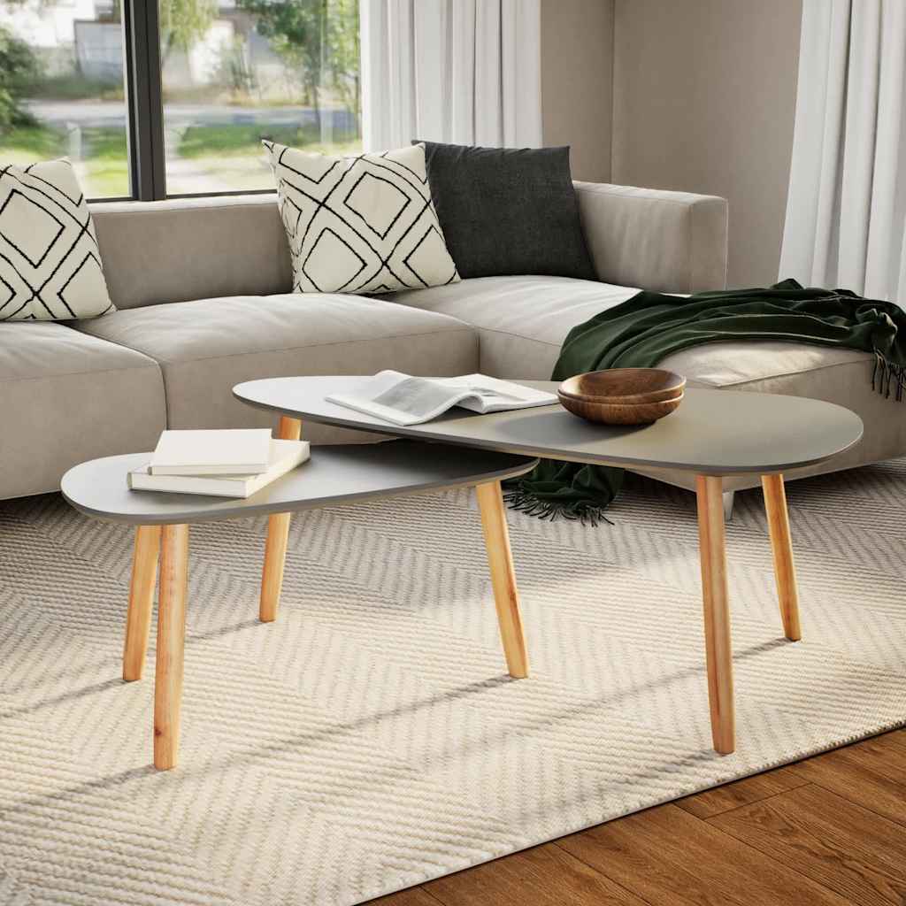 Coffee Tables 2 Pcs Solid Pinewood