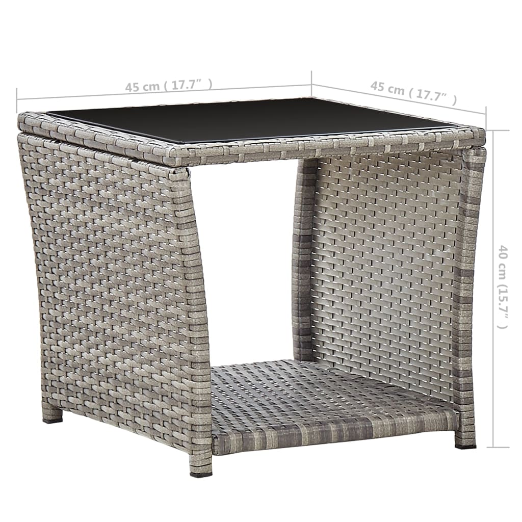 Coffee Table 45X45X40 Cm Poly Rattan And