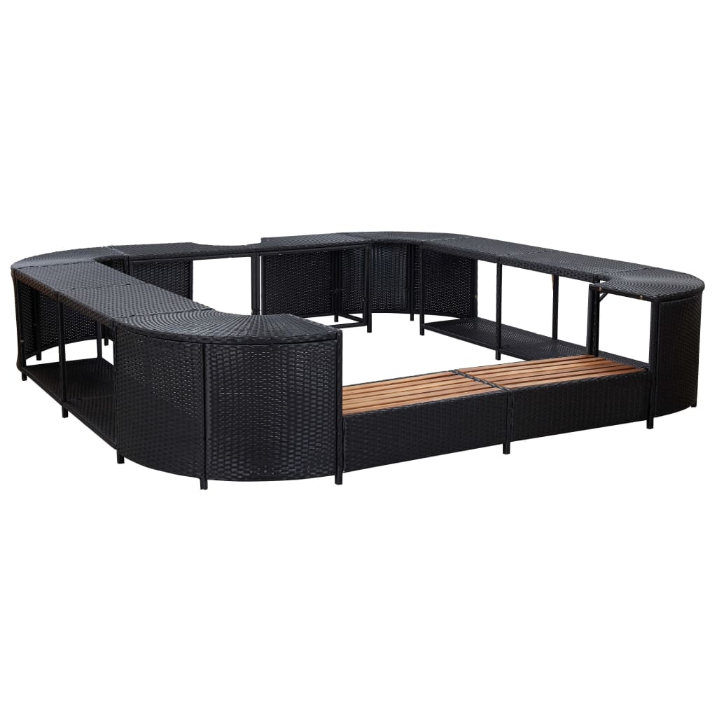 Square Spa Surround 268 X 268 X 55 Cm Poly Rattan