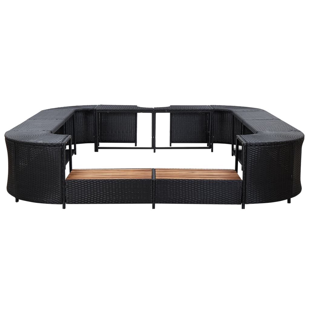Square Spa Surround 268 X 268 X 55 Cm Poly Rattan