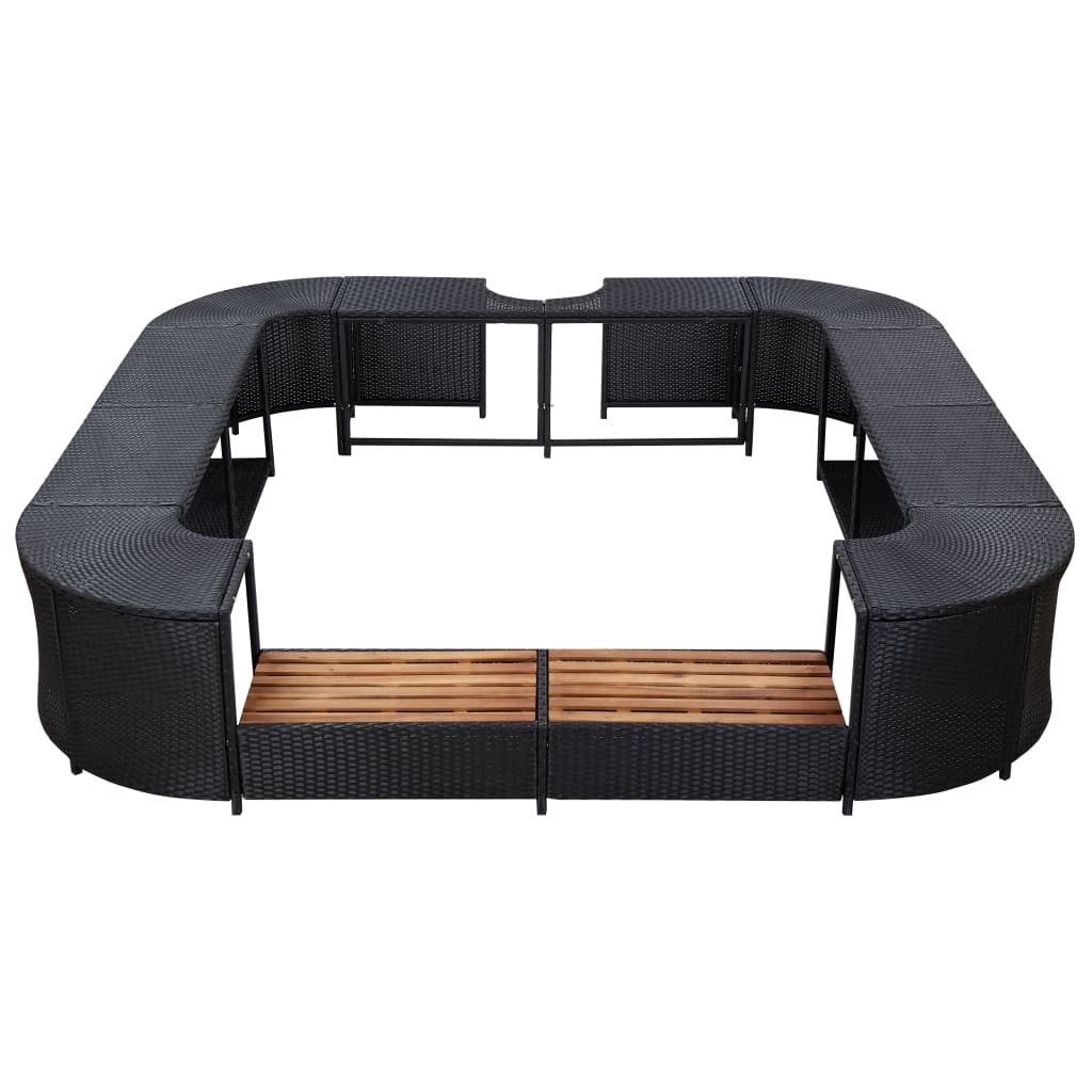 Square Spa Surround 268 X 268 X 55 Cm Poly Rattan