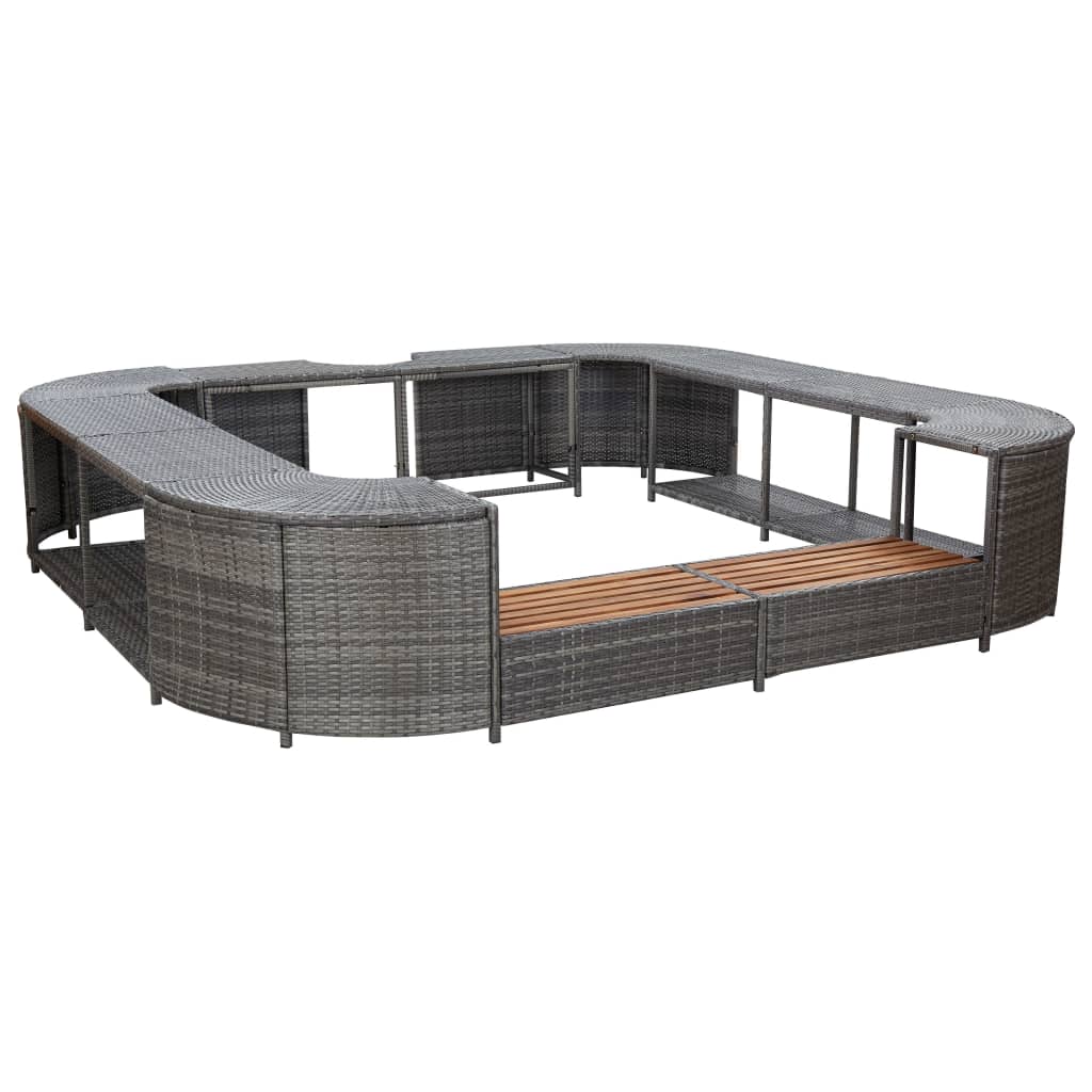 Square Spa Surround 268 X 268 X 55 Cm Poly Rattan