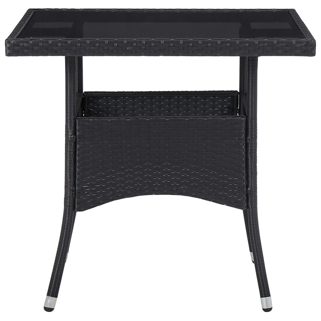 Outdoor Dining Table Poly Rattan And Glass