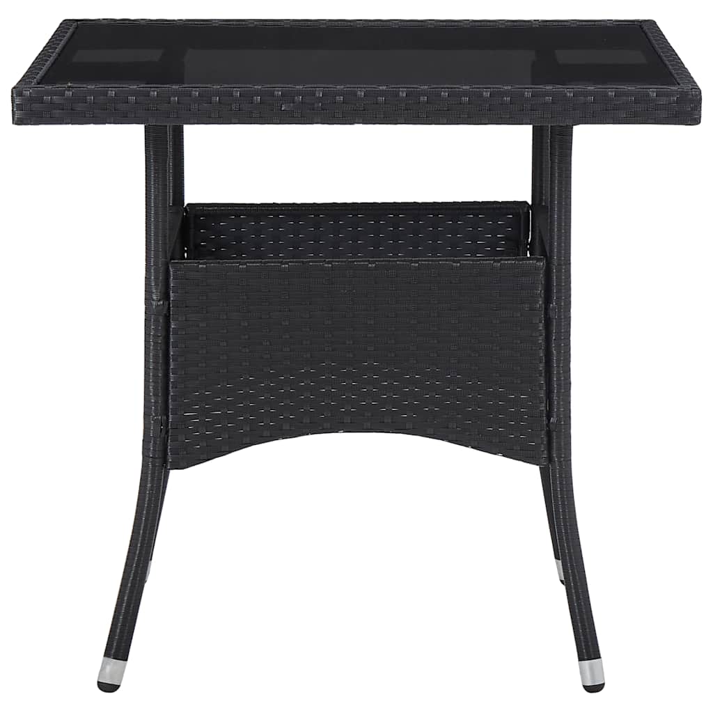 Outdoor Table Dining Poly Rattan Glass grey black brown beige Weather Resistant