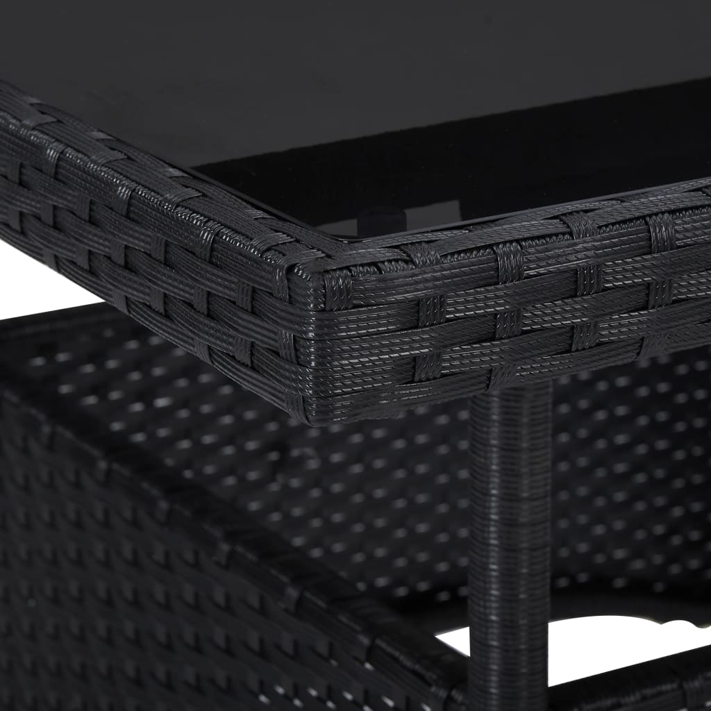 Outdoor Dining Table Poly Rattan And Glass