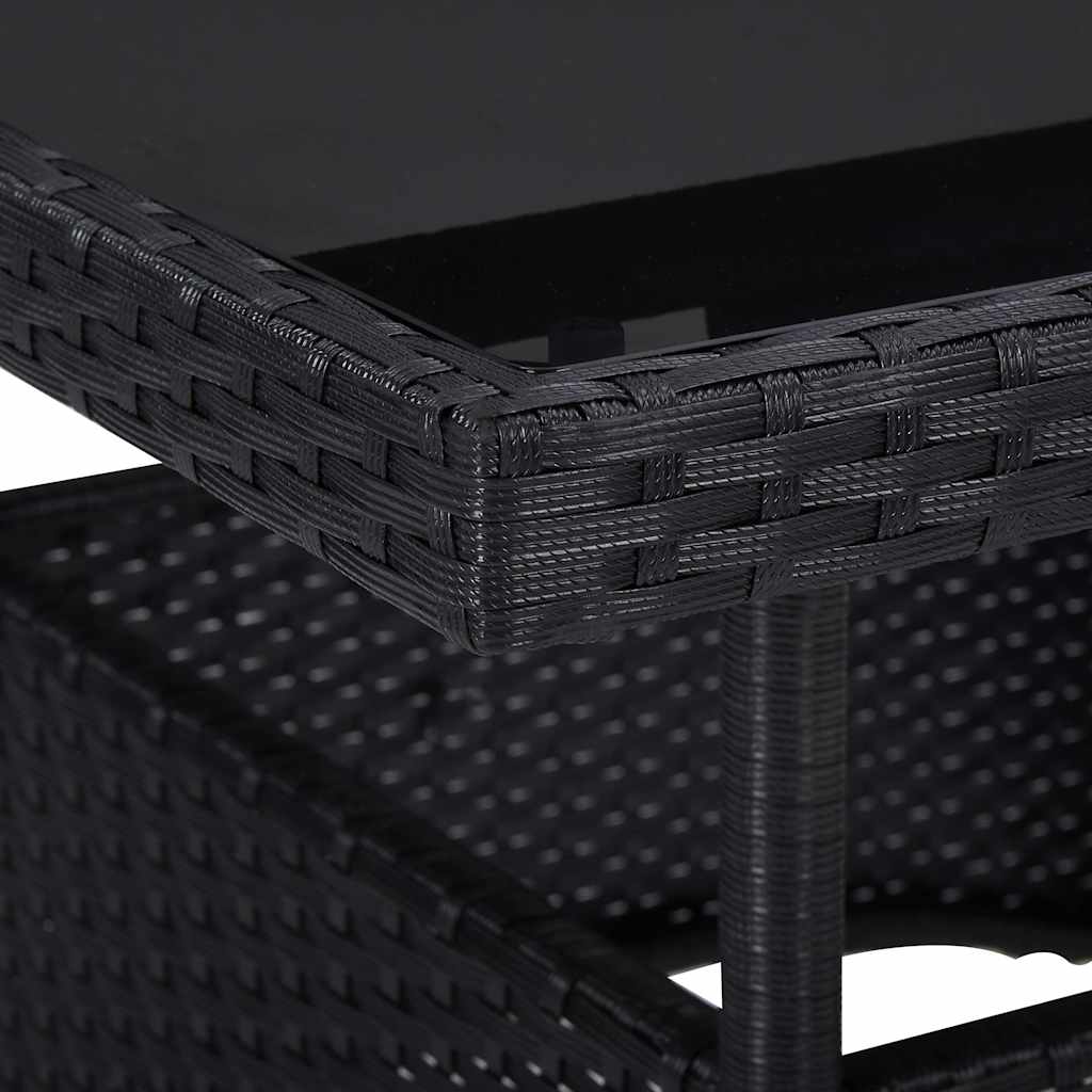 Outdoor Table Dining Poly Rattan Glass grey black brown beige Weather Resistant