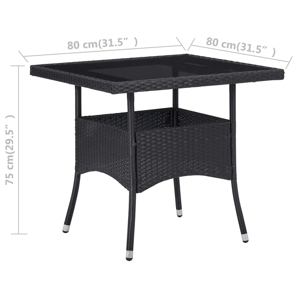 Outdoor Dining Table Poly Rattan And Glass
