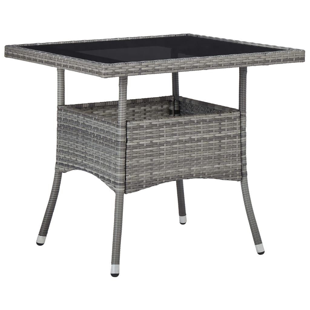 Outdoor Dining Table Poly Rattan And Glass