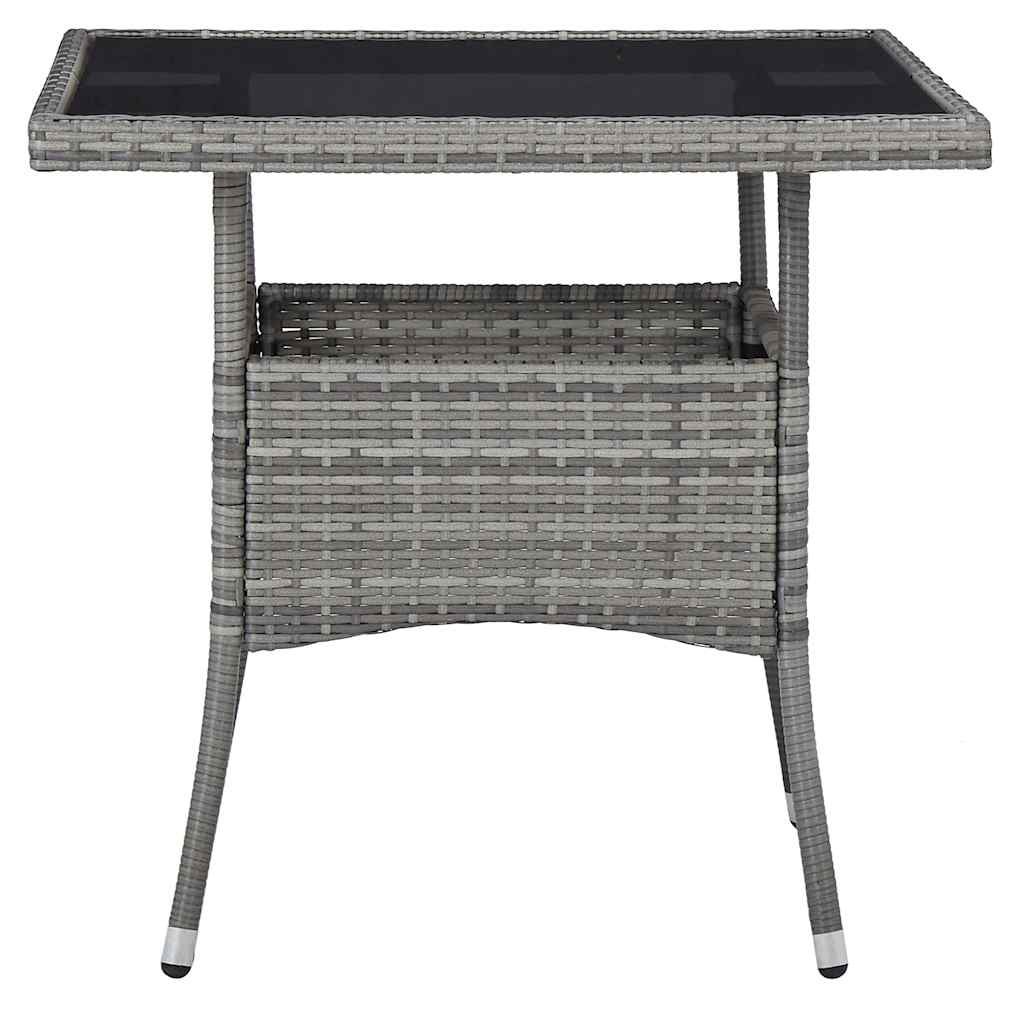 Outdoor Table Dining Poly Rattan Glass Grey Black Brown Beige Weather Resistant