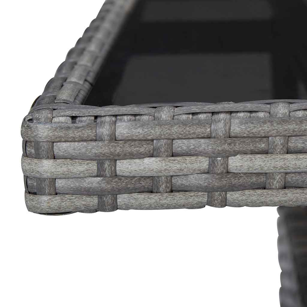 Outdoor Table Dining Poly Rattan Glass Grey Black Brown Beige Weather Resistant