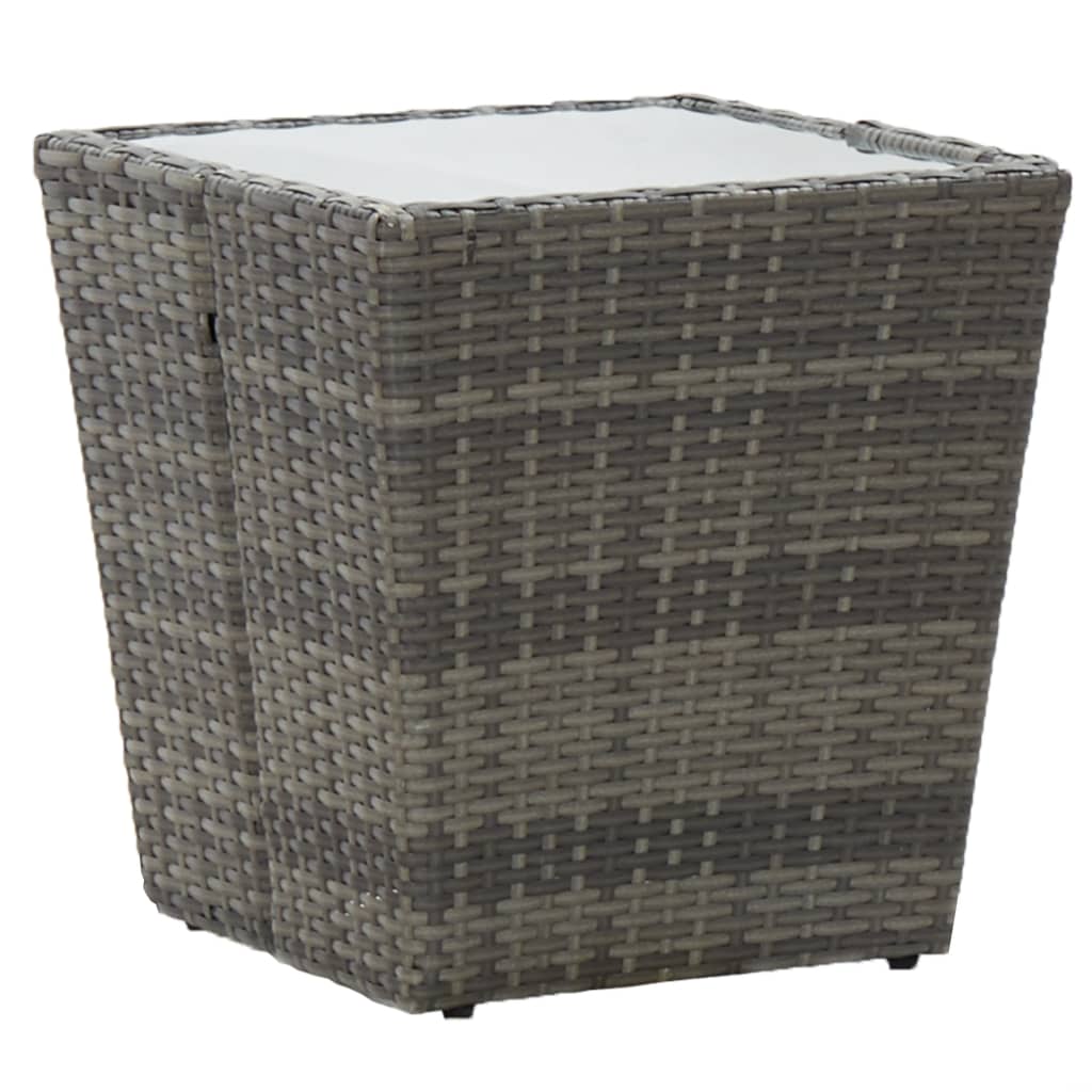 Tea Table 41.5X41.5X43Cm Poly Rattan And Solid Acacia