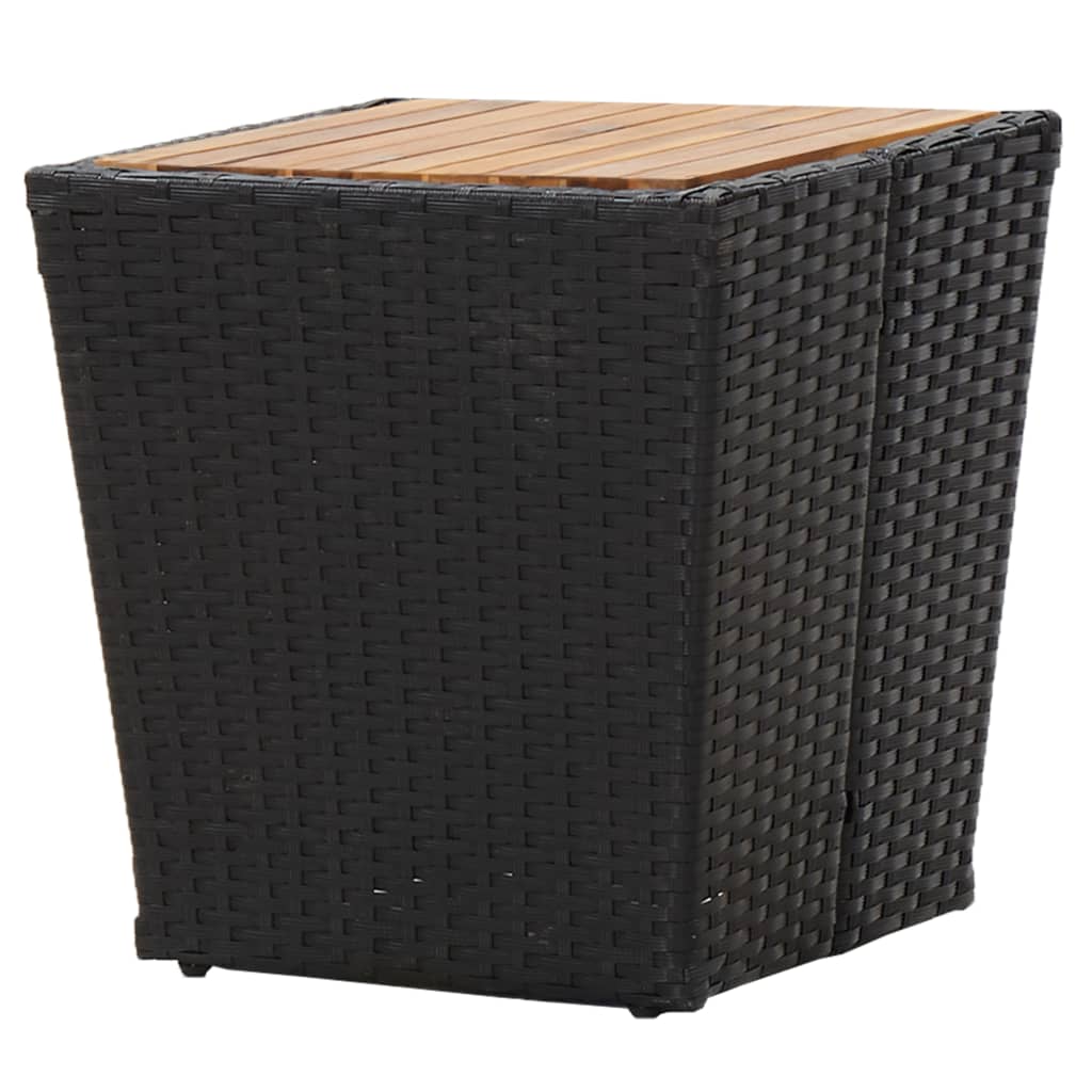 Tea Table 41.5X41.5X43Cm Poly Rattan And Solid Acacia