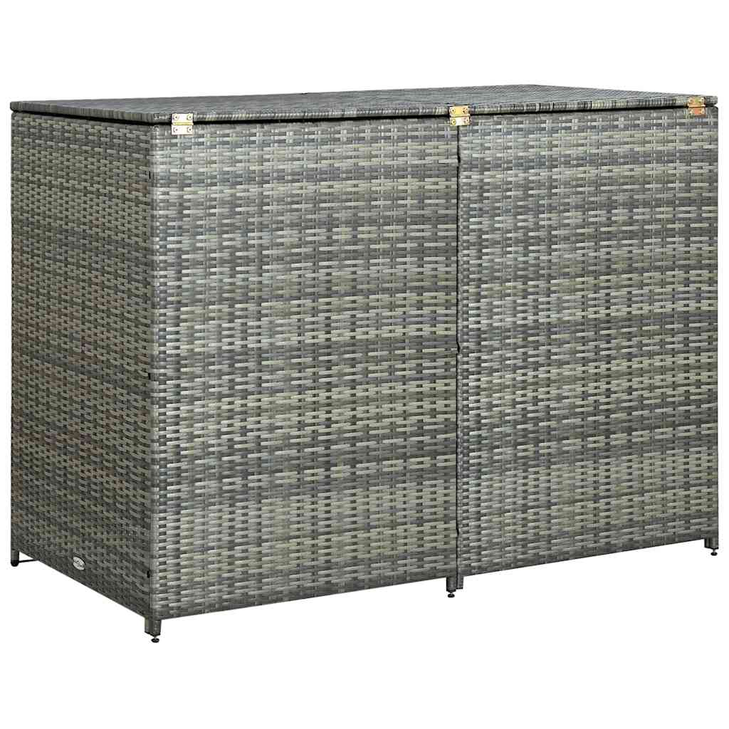 Sheds Garages & Carports Double Wheelie Bin Storage Shed Rattan Garden Store 148