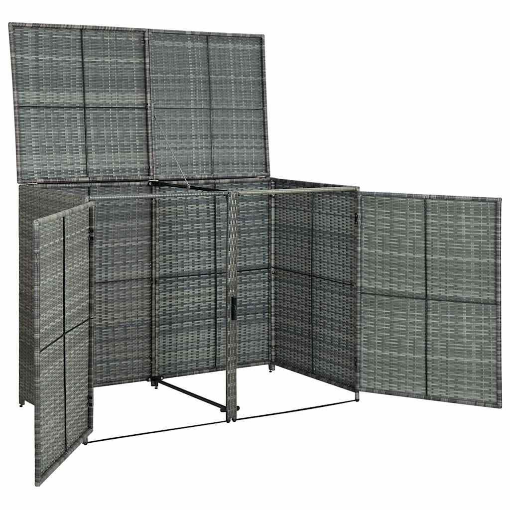 Sheds Garages & Carports Double Wheelie Bin Storage Shed Rattan Garden Store 148