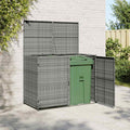 Double Wheelie Bin Shed Poly Rattan 148X77X111 Cm